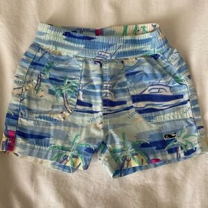 Vineyard Vines Blue Tropical Shorts 3-6 months